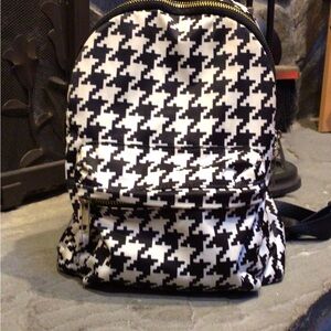 Black and White Houndstooth Backpack